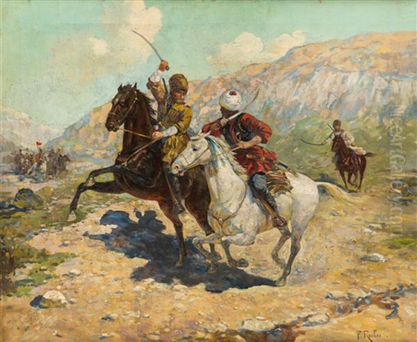 The Ambush Oil Painting by Franz Roubaud