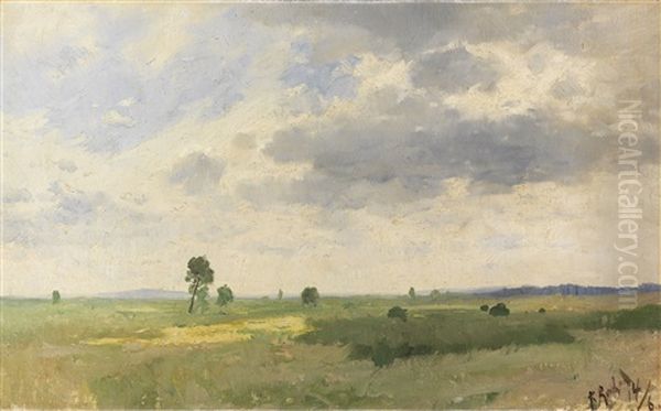 Chiemgauer Landschaft Oil Painting by Franz Roubaud