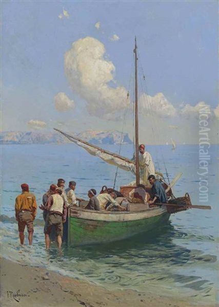 Black Sea Fishermen Oil Painting by Franz Roubaud