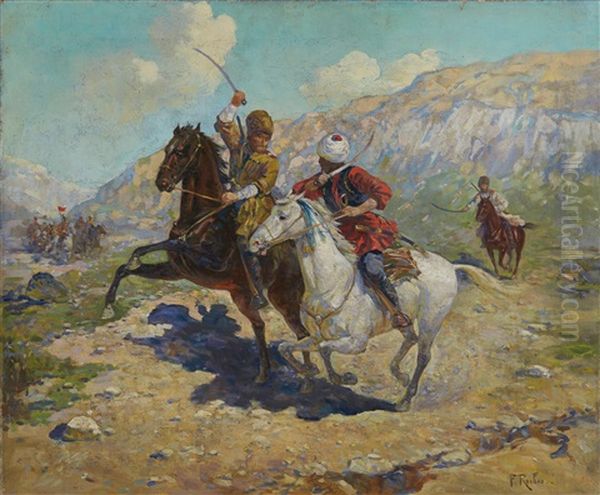 The Ambush Oil Painting by Franz Roubaud