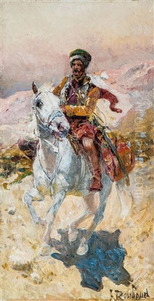 Kosakenreiter Oil Painting by Franz Roubaud