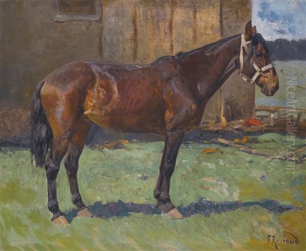 Champion Oil Painting by Franz Roubaud