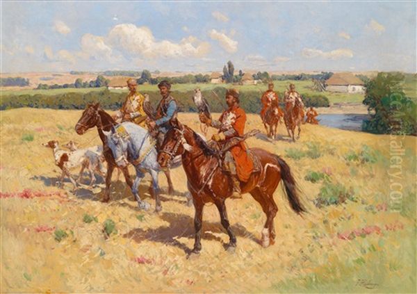 Aufbruch Zur Falkenjagd by Franz Roubaud