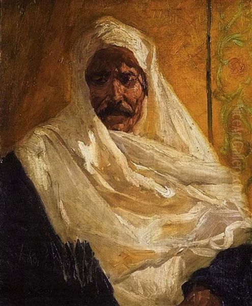 Portrait Eines Arabers Oil Painting by Franz Roubaud