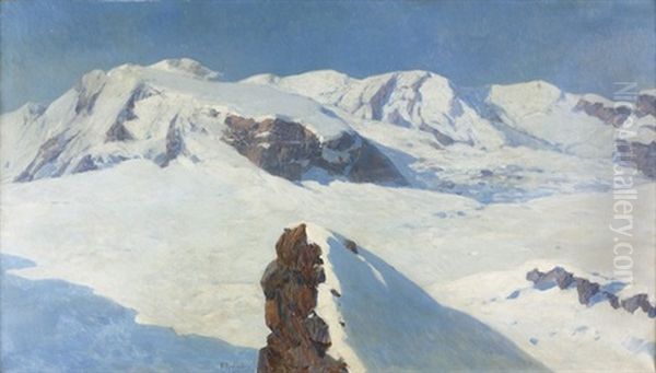 Im Hochgebirge Oil Painting by Franz Roubaud