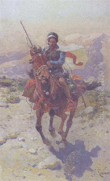 Arabischer Reiter Oil Painting by Franz Roubaud