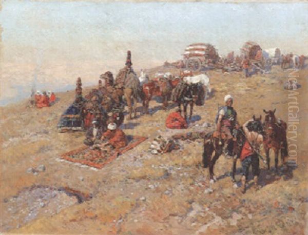 The Encampment Oil Painting by Franz Roubaud