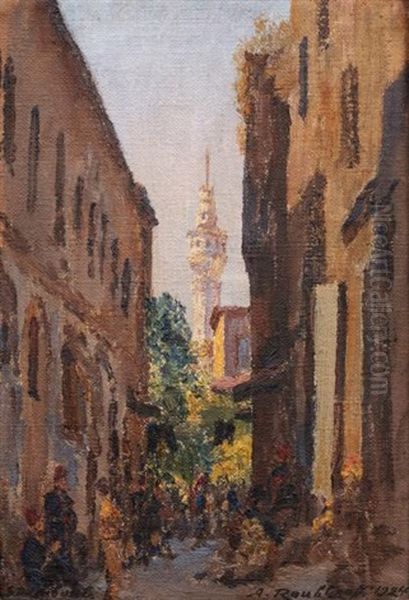 Rue A Stamboul Oil Painting by Alexandre Roubtzoff