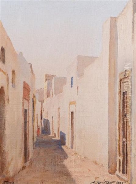 Rue A L'ombre Oil Painting by Alexandre Roubtzoff