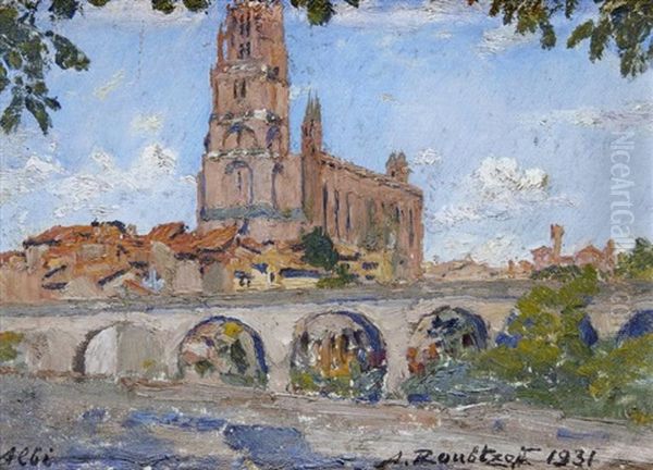 Cathedrale D'albi Oil Painting by Alexandre Roubtzoff