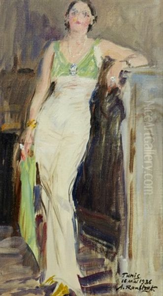 Elegante Oil Painting by Alexandre Roubtzoff