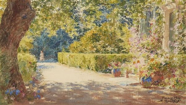 Allee Dans Le Jardin Oil Painting by Alexandre Roubtzoff