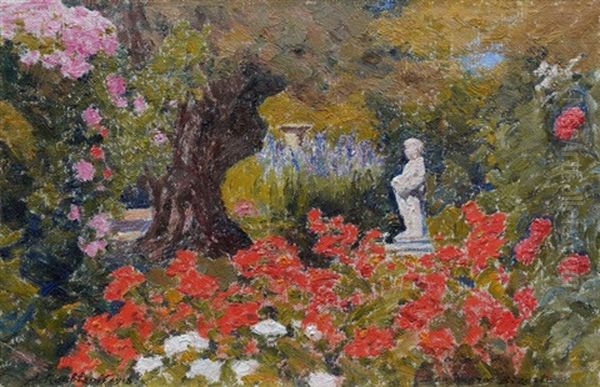 Le Jardin Fleuri A Ben Negro, Bizerte Oil Painting by Alexandre Roubtzoff