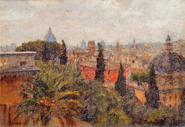 Vue De Rome Oil Painting by Alexandre Roubtzoff