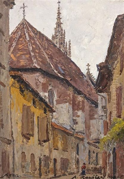 Narbonne (+ 2 Others; 3 Works) Oil Painting by Alexandre Roubtzoff