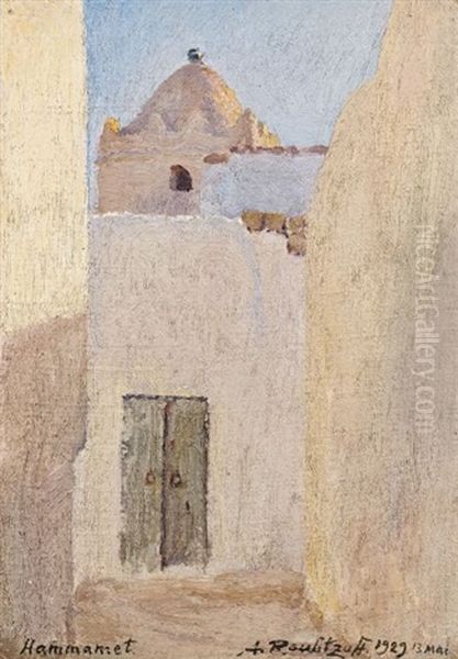 Hammamet Oil Painting by Alexandre Roubtzoff