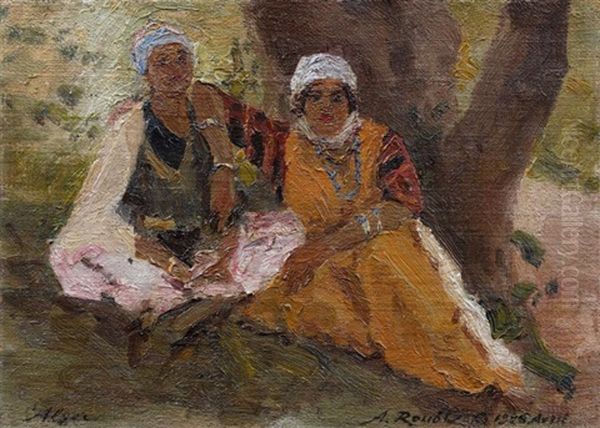 Le Repos A L'ombre, Alger Oil Painting by Alexandre Roubtzoff