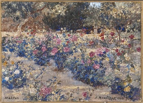 Les Jardins A Maktar Oil Painting by Alexandre Roubtzoff