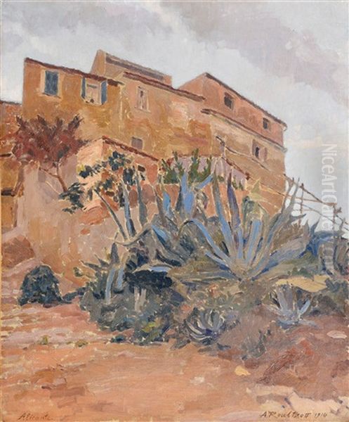 View From Alicante Oil Painting by Alexandre Roubtzoff