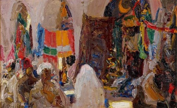 Le Souk Oil Painting by Alexandre Roubtzoff