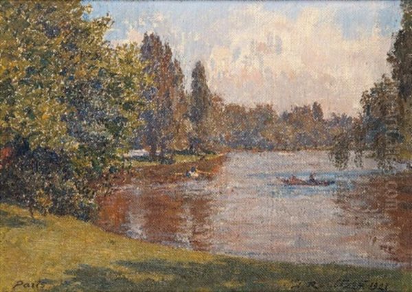 Vue Du Bois De Boulogne Oil Painting by Alexandre Roubtzoff