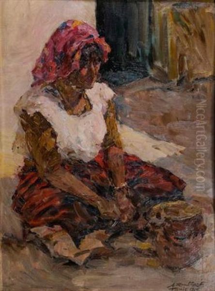 Tunisienne Oil Painting by Alexandre Roubtzoff