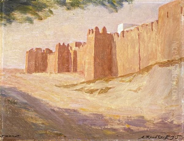 Hammamet, Vue Des Remparts Oil Painting by Alexandre Roubtzoff