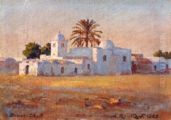 Douar-chott Oil Painting by Alexandre Roubtzoff