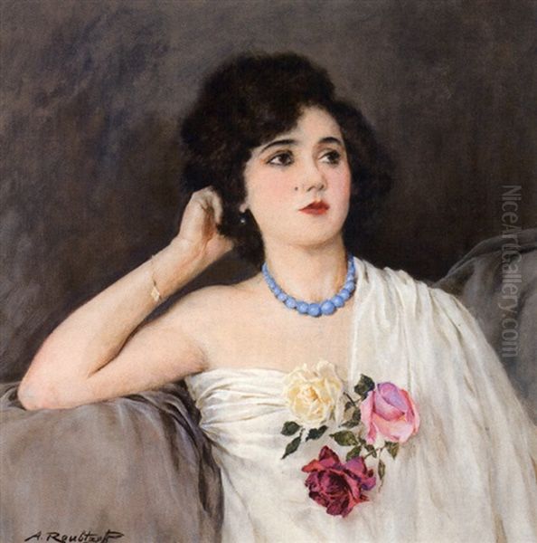 Jeune Elegante De Tunis Oil Painting by Alexandre Roubtzoff