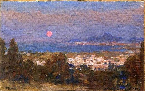 Vue Sur Le Gofle De Tunis Oil Painting by Alexandre Roubtzoff