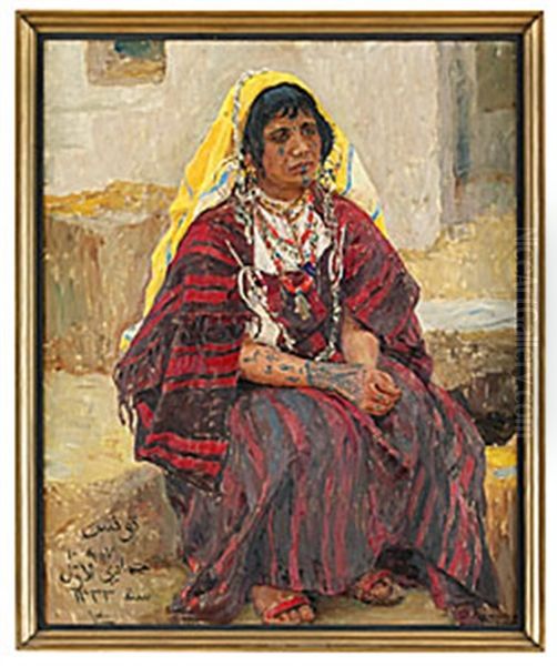 Tunisiska I Tankar Oil Painting by Alexandre Roubtzoff