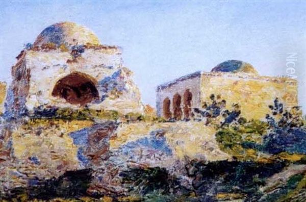 Vue De Tunis Oil Painting by Alexandre Roubtzoff