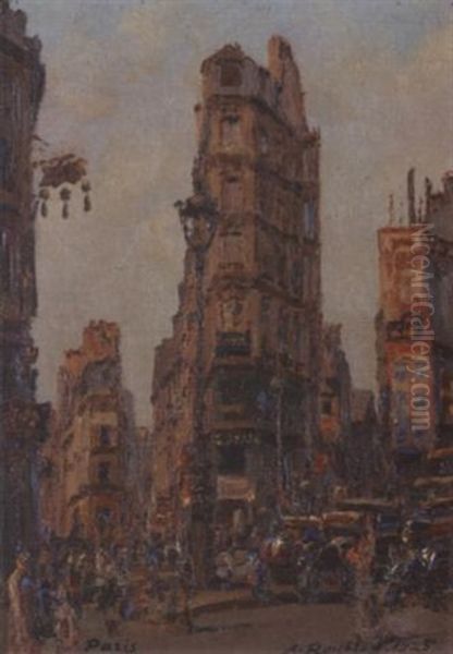 La Porte Saint-denis Oil Painting by Alexandre Roubtzoff