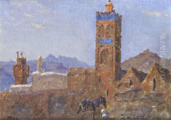 Minaret A Taza Oil Painting by Alexandre Roubtzoff