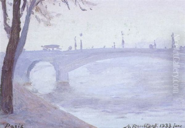 Le Pont Alexandre Iii A Paris Oil Painting by Alexandre Roubtzoff