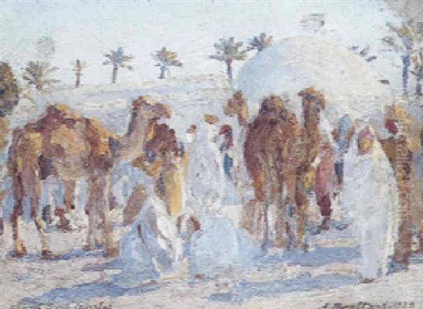 Houmil-souk (djerba) Oil Painting by Alexandre Roubtzoff