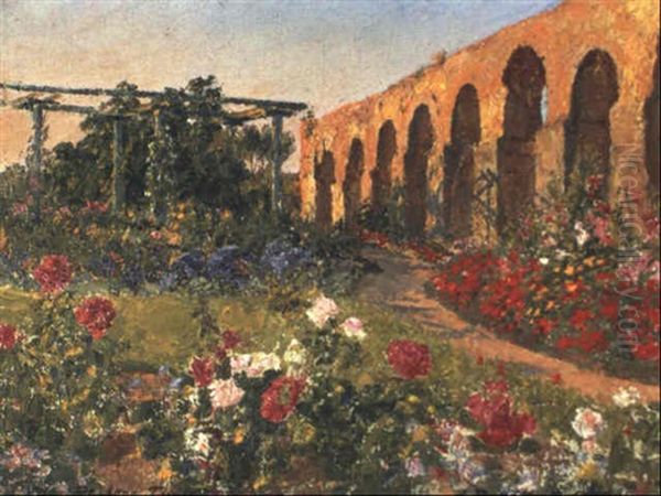 Les Jardins De La Villa Persane A Tunis by Alexandre Roubtzoff