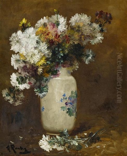 Vase De Fleurs Oil Painting by Alfred Rouby