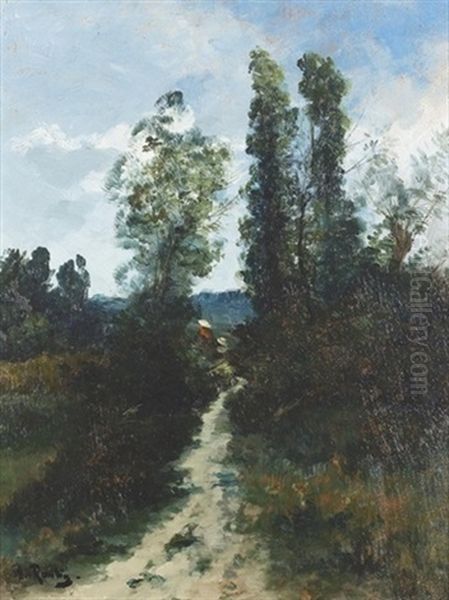 Sommerlicher Heideweg Oil Painting by Alfred Rouby