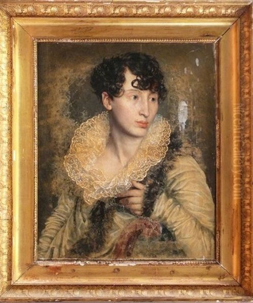 Portrait De Jeune Femme Oil Painting by Georges Rouget