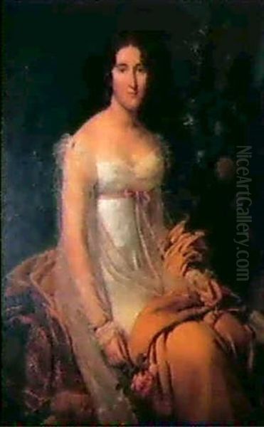 Portrait De La Femme Du General Pauchez Oil Painting by Jean Sebastien Rouillard