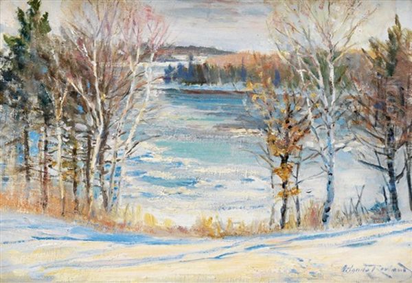 Winter Landscape Oil Painting by Orlando Rouland