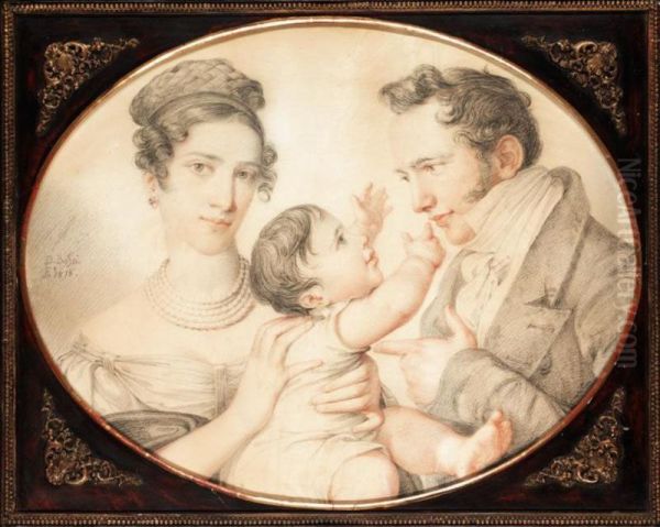 A Family Portrait Oil Painting by Giovanni Domenico Bossi