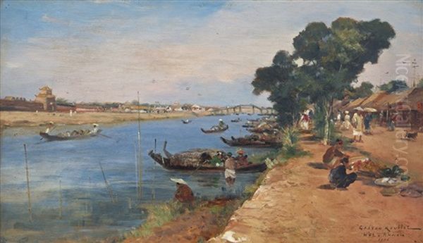 Hue Annam Oil Painting by Gaston Marie Anatole Roullet