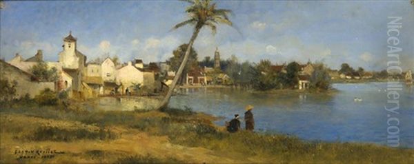 Hanoi Oil Painting by Gaston Marie Anatole Roullet