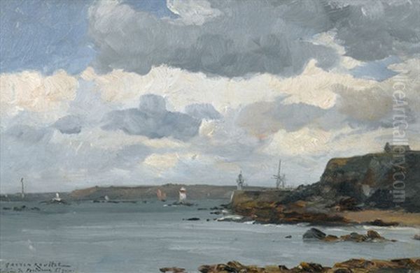 Entree De Saint-quay-portrieux Oil Painting by Gaston Marie Anatole Roullet