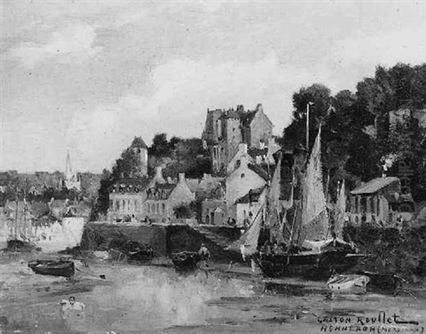 Hennebon, Morbihan Oil Painting by Gaston Marie Anatole Roullet