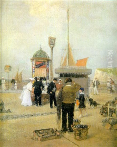 En El Paseo Maritimo Oil Painting by Gaston Marie Anatole Roullet