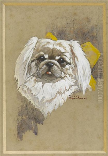 Portrait Of A Dog Oil Painting by Harry Rountree