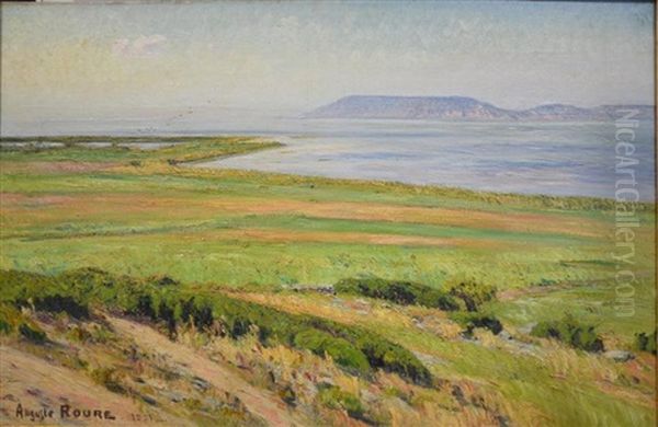 L'etang De Berre Oil Painting by August L. Roure